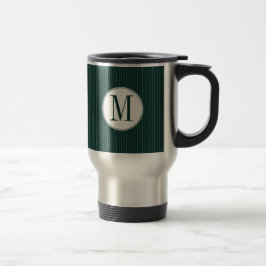Mörk Teal Streck, enkelmonogram Mugg