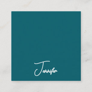 Mörk Teal Trend Modern minimalistisk handskrift Na Tilläggskort