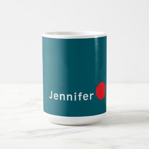 Mörk Teal Trendig Modern Minimalistiskt Ditt Namn Kaffemugg