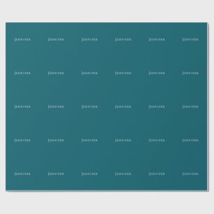 Mörk Teal Trendig Modern Minimalistiskt Ditt Namn Presentpapper