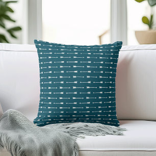 Mörk Teal & White Pillow Mönster Pillow Kudde