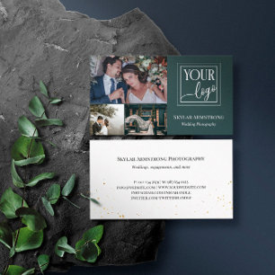Mörk Teal your Logotyp Photo Collage Photograf Visitkort