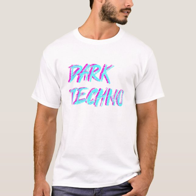 Mörk Techno Manar Tekke Tekkno Raver Party Techno  T Shirt (Framsida)