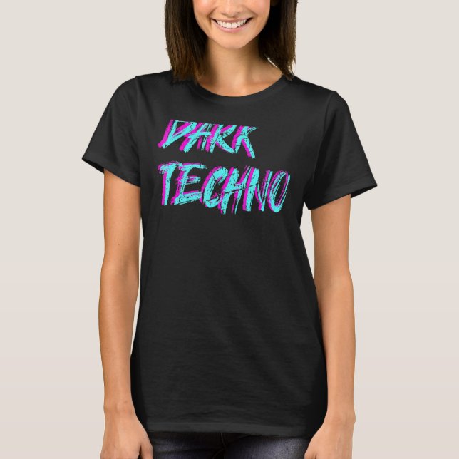Mörk Techno Manar Tekke Tekkno Raver Party Techno  T Shirt (Framsida)