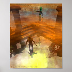 MÖRK/TEMPLE FÖR VATTEN HYPERION Sci Fi Poster