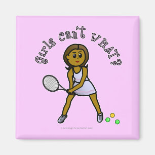 Mörk Tennis Player Girl Magnet