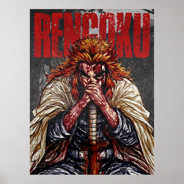 Mörk Texturerad Anime Skiss Konst Poster (Framsidan)