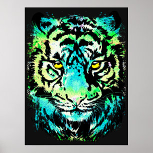 Mörk Tiger Poster - Öga med färgämnen