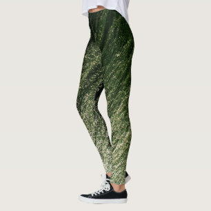 Mörk till Pastel Jade Ombre Glitter, Earth Inslag Leggings