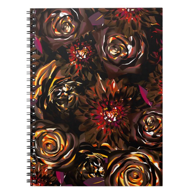Mörk Trädgård Höstglöd Blommor Höst  Anteckningsbok (Framsidan)