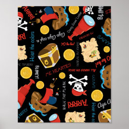 Mörk Treasure Island Party Pirat Poster