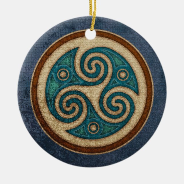 Mörk Triskele hänge/prydnad Julgransprydnad Keramik (Framsidan)