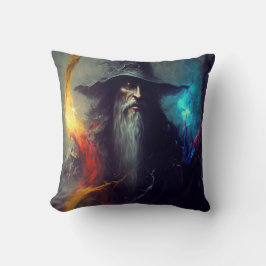 Mörk Trollkarl Fantasy Kudd | Magiker Konst Kudde
