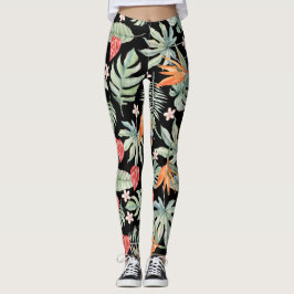 Mörk Tropiks Fantasy Flower Foliage Leggings