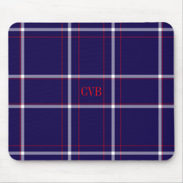 Mörk Tunga, rödvit, monogrammad muskepad Musmatta