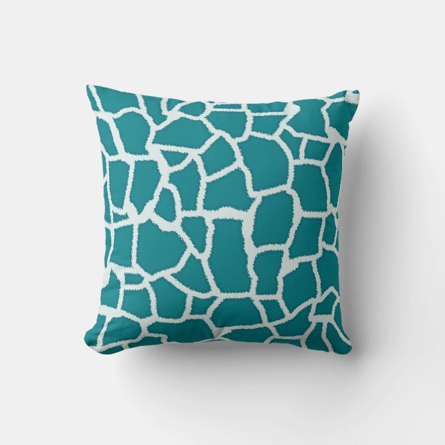 Mörk Turcos Giraffe Animal Print Kudde (Framsida)