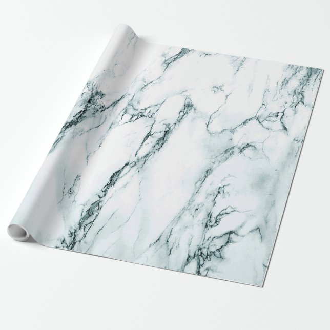 Mörk Turcos Vein Marble look Presentpapper (Utrullad)