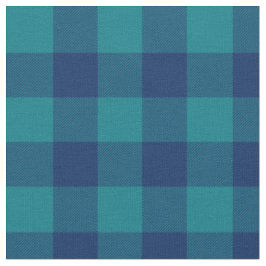 Mörk Turkos och Marinblå Gingham Rutigt Tyg