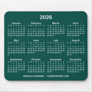 Mörk Turkos och Vit Kalender Kampanj Musmatta