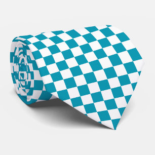 Mörk turkos rutig slips