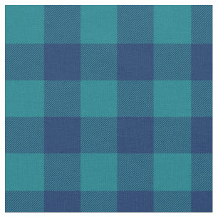 Mörk Turquise och Navy Blue Gingham Play Tyg
