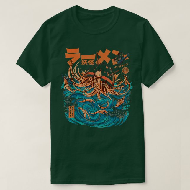 Mörk Underbar Ramen Av Kanagawa Ramen Monster Japa T Shirt (Design framsida)