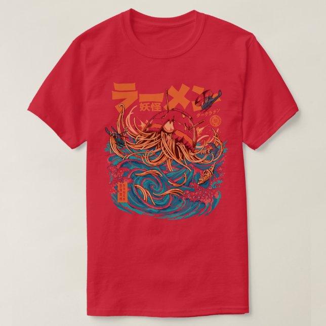 Mörk Underbar Ramen off Kanagawa T Shirt (Design framsida)