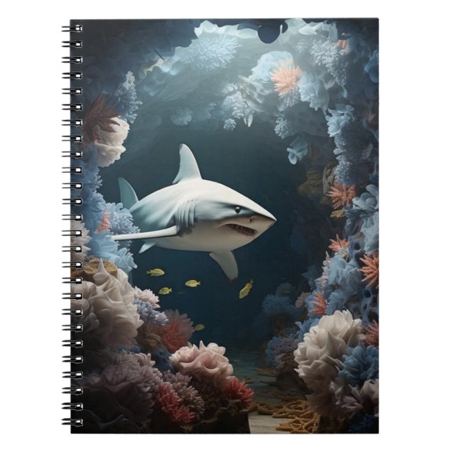 Mörk Underwater Shark Anteckningsbok (Framsidan)