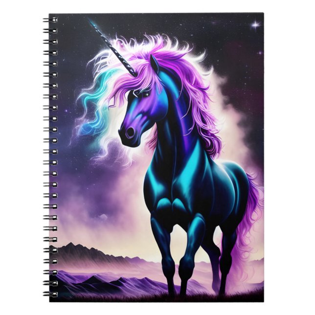 Mörk Unicorn Anteckningsbok (Framsidan)
