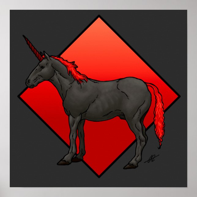 Mörk Unicorn Poster (Framsidan)