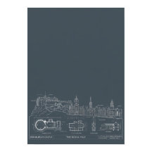 Mörk Urban Blåprint Stad Poster