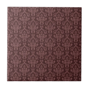 Mörk utsmyckad Burgundy damast Kakelplatta