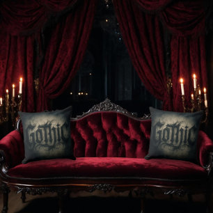 Mörk utsmyckad gotik kudde