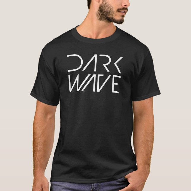 Mörk våg geometrisk design t shirt (Framsida)