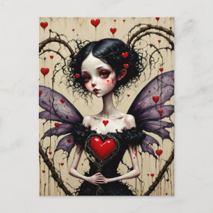 Mörk Valentine Fairy Vykort