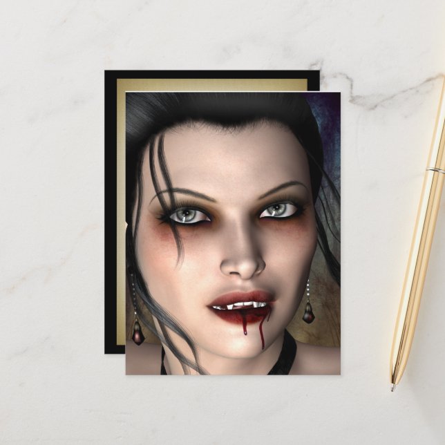 Mörk Vampire Beauty-vykort Vykort (Fram/Back In Situ)