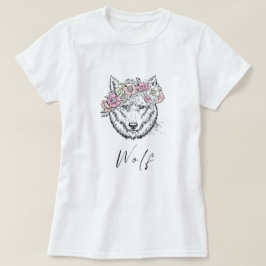 Mörk Varg Vintage Rosa Gult Flower Blommigt T Shirt