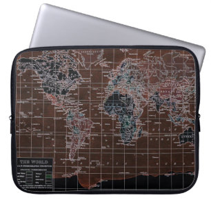 Mörk världskartabärbar dator laptop fodral