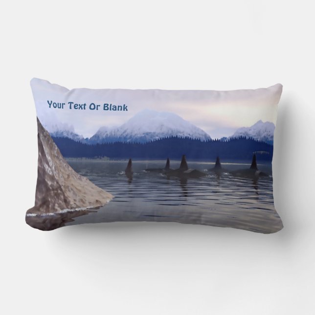 Mörk Vatten Orca Lumbarkudde (Framsida)