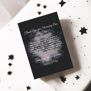 Mörk Vattenfärgning Celestial Pojke Baby Shower Tack Kort