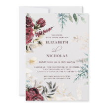 Mörk Velvet Burgundy Ro | Höstvinter-bröllop