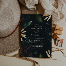 Mörk Velvet Burgundy Ro | Höstvinter-bröllop