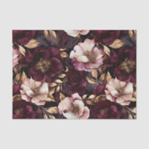 Mörk Velvet Flowers Decoupage Papper