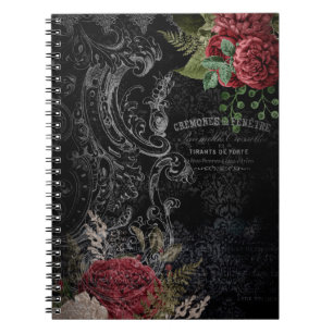 Mörk Victorian Fransk Ro Ephemera  Anteckningsbok