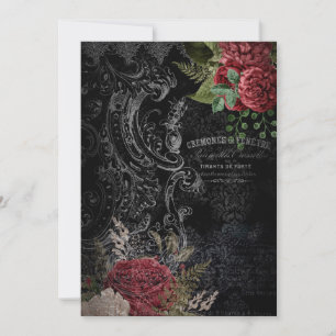 Mörk Victorian Fransk Ro Ephemera Anteckningskort