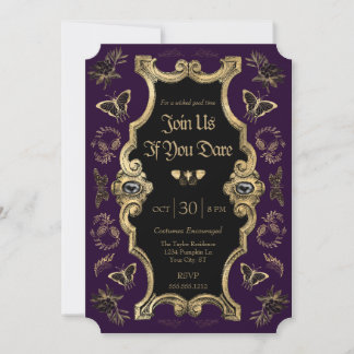 Mörk Victorian Gothic Vuxen Halloween fest Inbjudningar