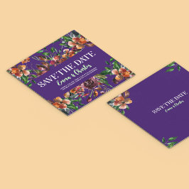 Mörk Vild Flowers Spara datum Inbjudningar
