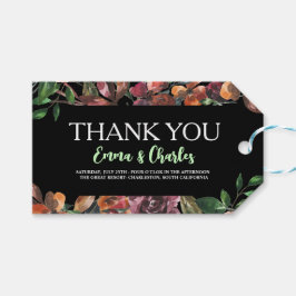 Mörk Vild Flowers Spara datum Presentetikett