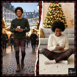Mörk vinröd svart tung flanell karotröja leggings
