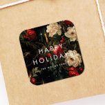 Mörk Vintage - bakgrund Minimalistiskt Glad helg Fyrkantigt Klistermärke<br><div class="desc">Mörk Glad helg-dekal: en originell och slående utformning med ett fet minimalistiskt teckensnitt blandat med vintagens elegant bakgrund.</div>